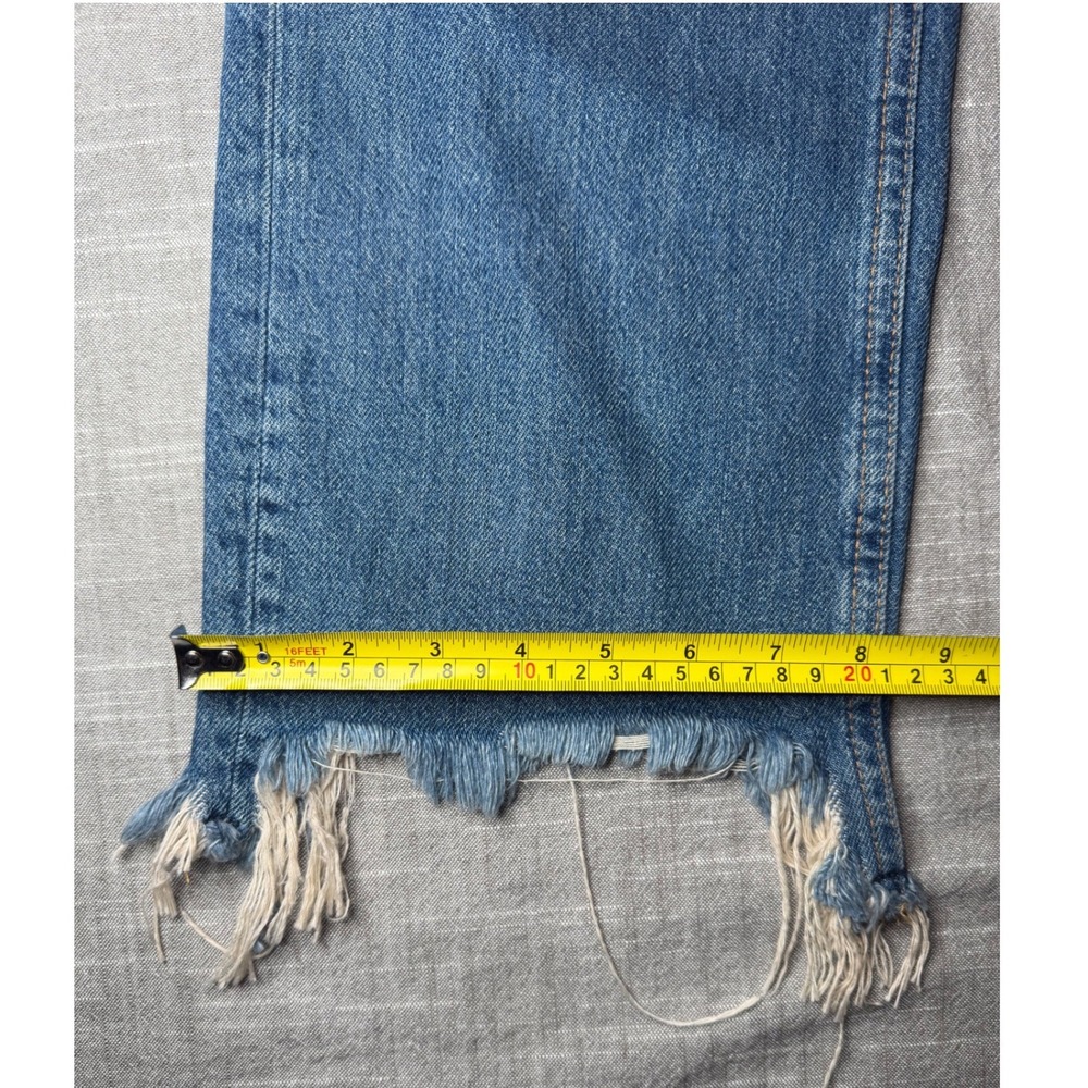 We The Free Free People Twenty Eight Jeans Blue High Rise Shredded Raw Hem 28 - Picture 7 of 13